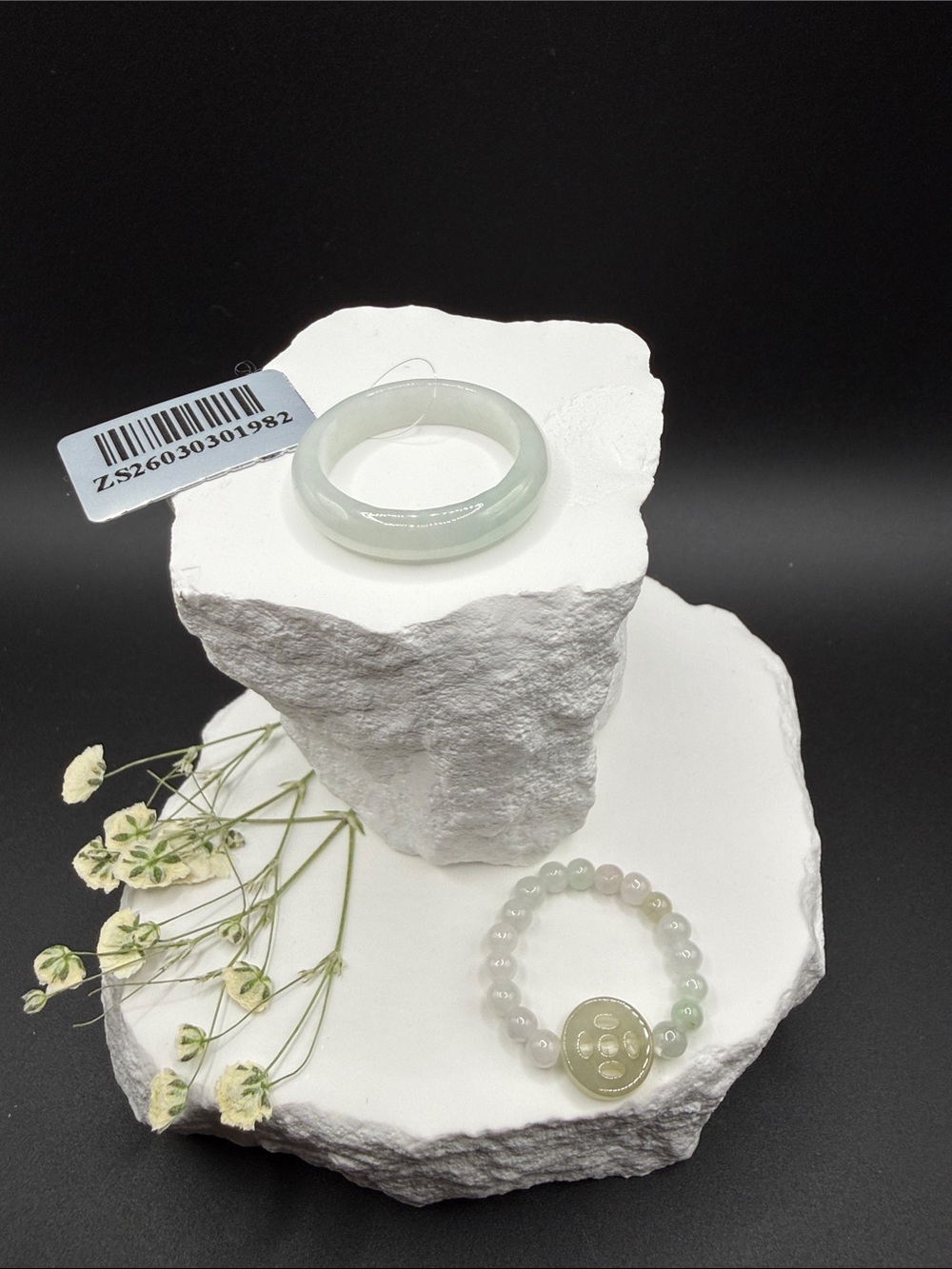 Light Jade Bangle Ring- Women Jewelry